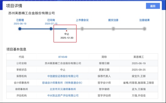  制造业传承困局：莱恩精工IPO折戟背后的治理修正逻辑 企业服务