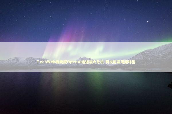 TechWeb微晚报OpenAI遭遇最大危机-科技圈震荡趣味型