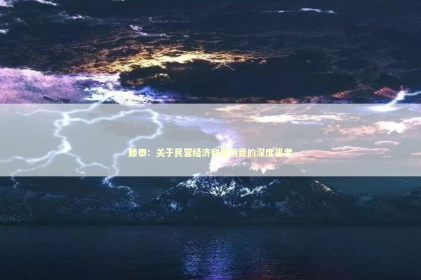 滕泰：关于民营经济和促消费的深度思考