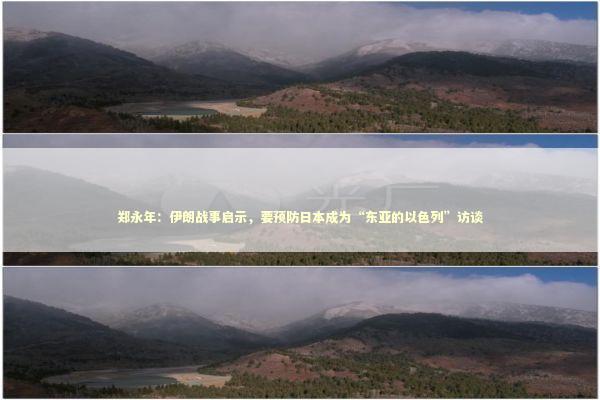 郑永年：伊朗战事启示，要预防日本成为“东亚的以色列”访谈