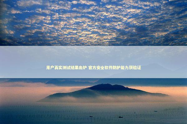 用户真实测试结果出炉 官方安全软件防护能力获验证